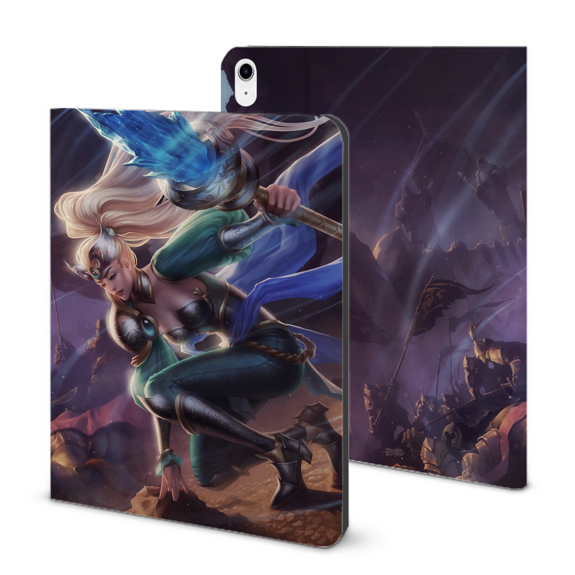 （画像用） リーグ・オブ・レジェンド League of Legends LOL IPad ケース ブック型 PUレザー TPU 耐衝撃 軽量 薄型 ペン収納なし 全面保護 IPad 各モデル対応